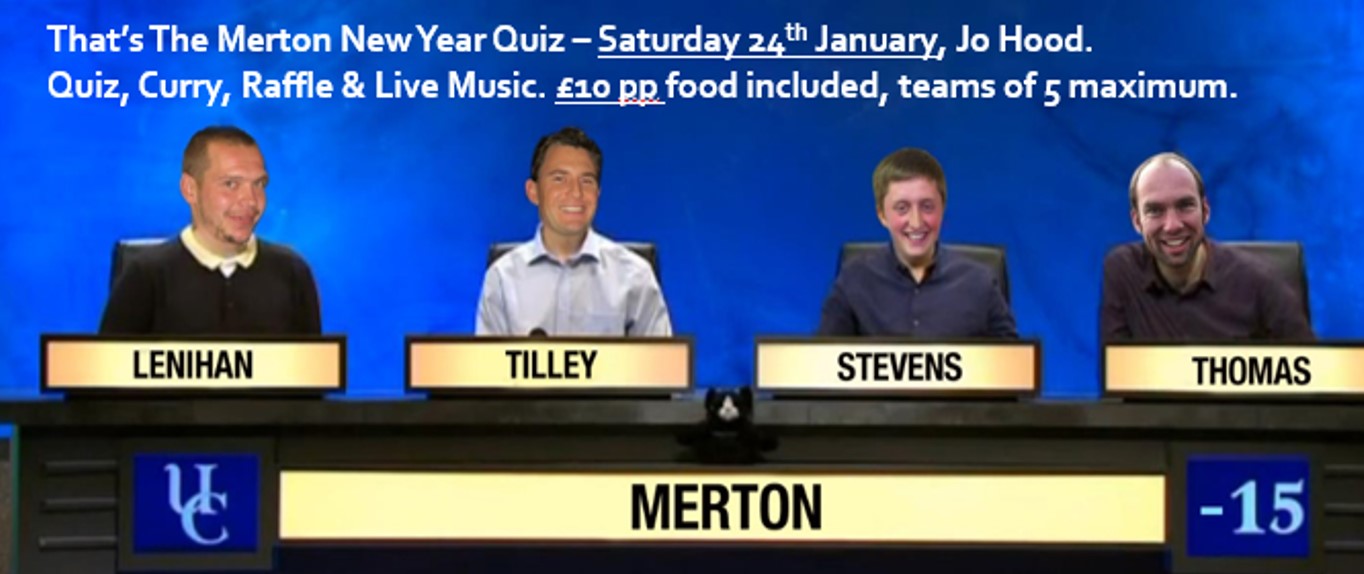 That’s The Merton New Year Quiz