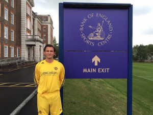 Captain James Tilley just before he led our troops out against Bank of England. Big thanks once again to Excelian for sponsoring our awesome kit this season! 